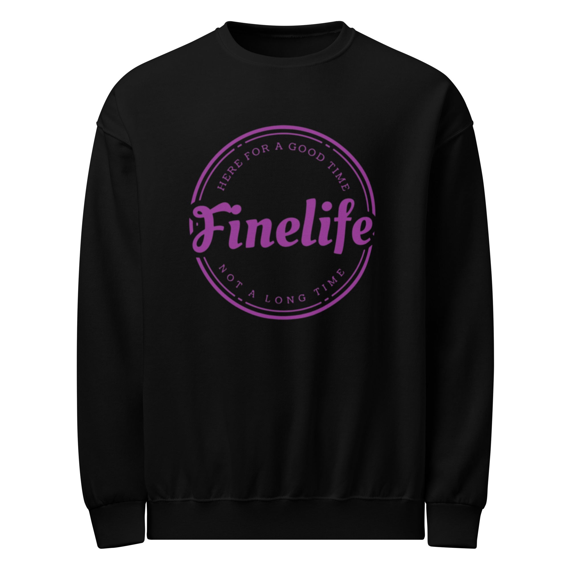 Purple Good Time crew neck sweatshirt front view
Finelife graphic pullover sweatshirt
Casual purple lifestyle sweatshirt
Rugged everyday crew neck