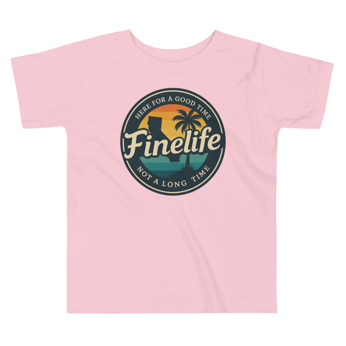 Beach Vibes toddler t-shirt front view
Finelife toddler summer graphic tee
Kids beach lifestyle shirt
Toddler lake day t-shirt