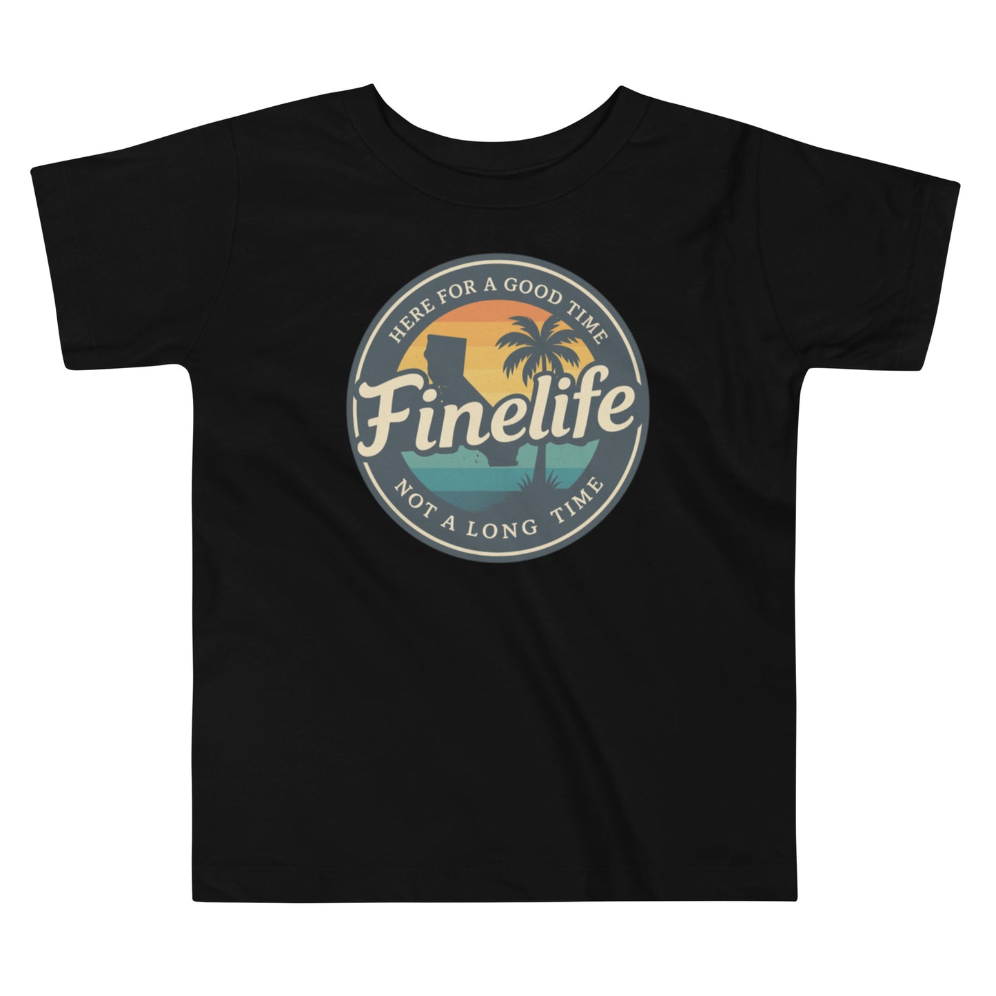 Beach Vibes toddler t-shirt front view
Finelife toddler summer graphic tee
Kids beach lifestyle shirt
Toddler lake day t-shirt
