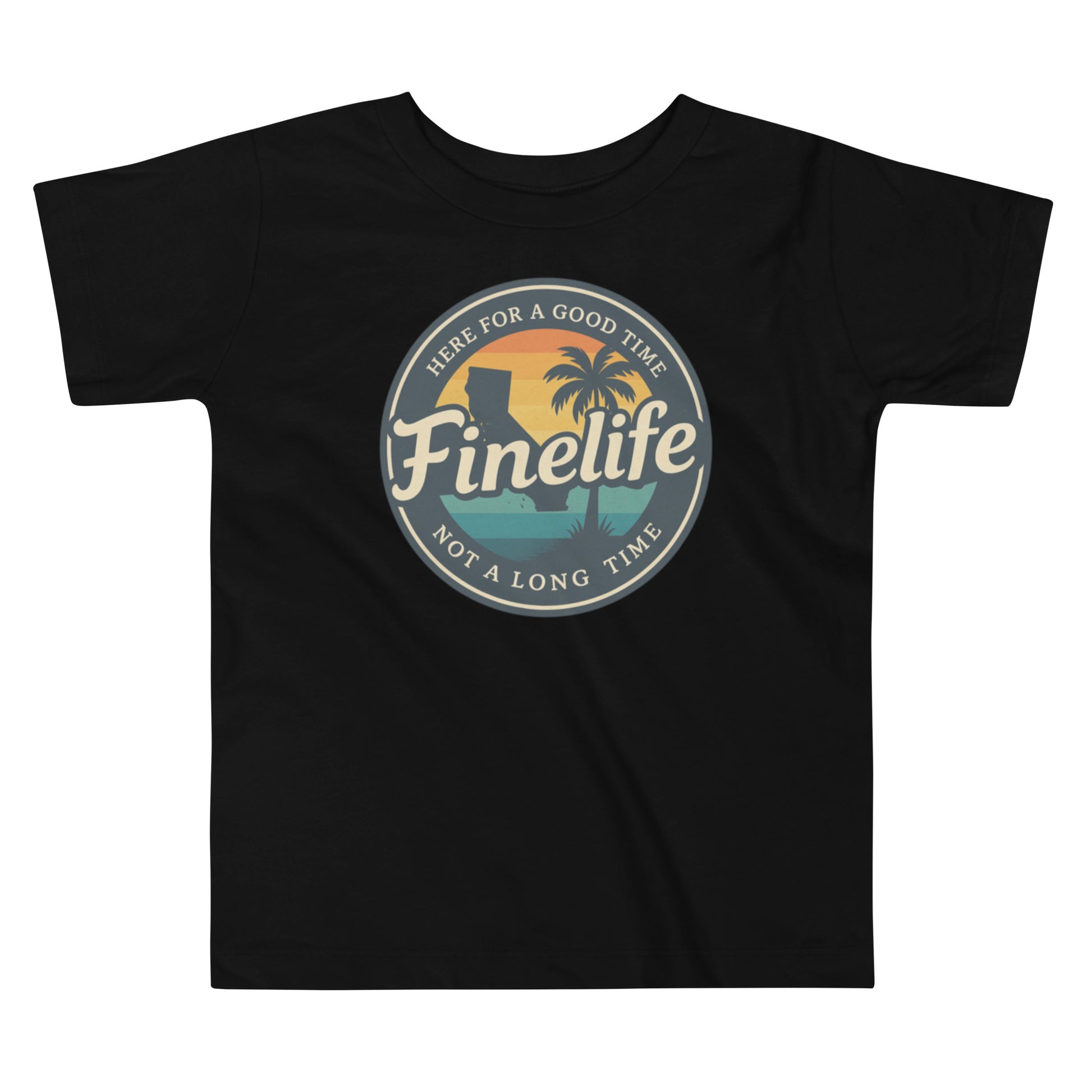 Beach Vibes toddler t-shirt front view
Finelife toddler summer graphic tee
Kids beach lifestyle shirt
Toddler lake day t-shirt
