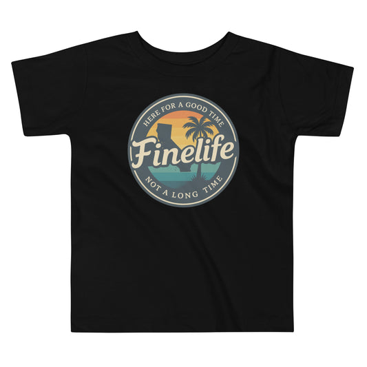 Beach Vibes toddler t-shirt front view
Finelife toddler summer graphic tee
Kids beach lifestyle shirt
Toddler lake day t-shirt
