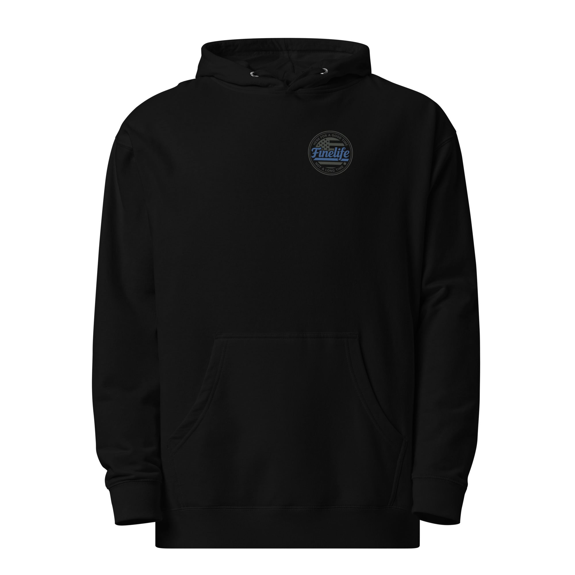 Blue Lives Matter men’s hoodie front view
Finelife patriotic pullover hoodie
Supporting law enforcement hoodie
Men’s rugged patriotic sweatshirt
Police support lifestyle apparel