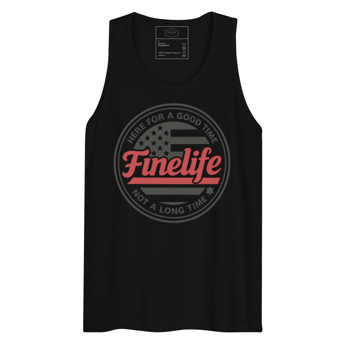 First Responders Lives Matter men’s tank top front view
Finelife patriotic men’s graphic tank
Supporting our first responders tank top
Men’s rugged patriotic summer tank

