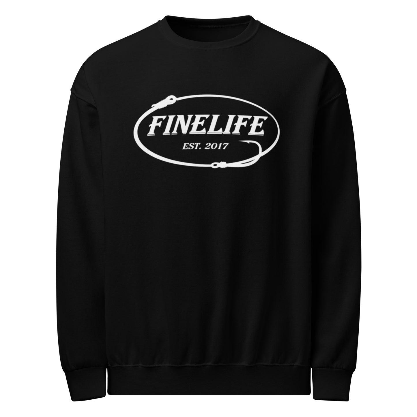 Fish Hook crew neck sweatshirt front view
Finelife fishing graphic pullover
Rugged lake life sweatshirt
Casual outdoor lifestyle crew neck