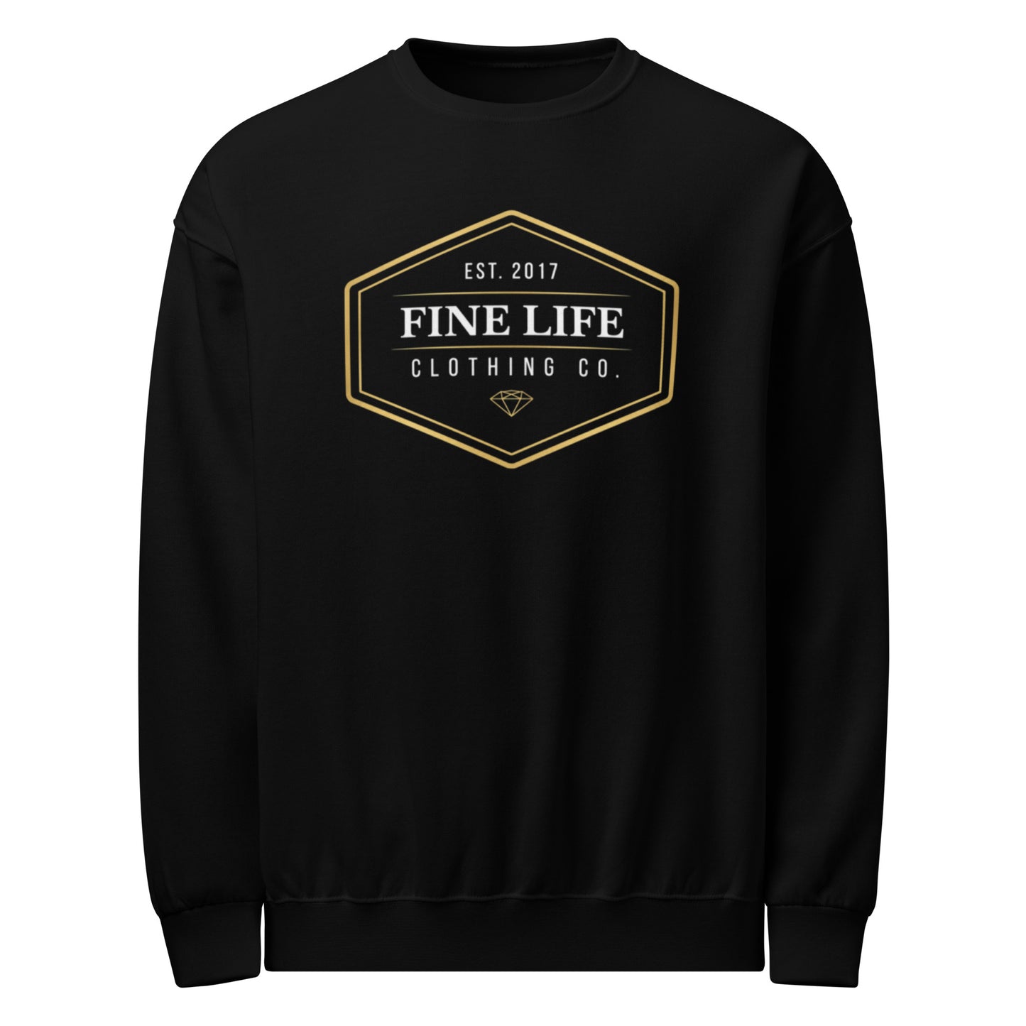 Gold Diamond crew neck sweatshirt front view
Finelife graphic pullover sweatshirt
Rugged lifestyle sweatshirt
Casual gold diamond crew neck