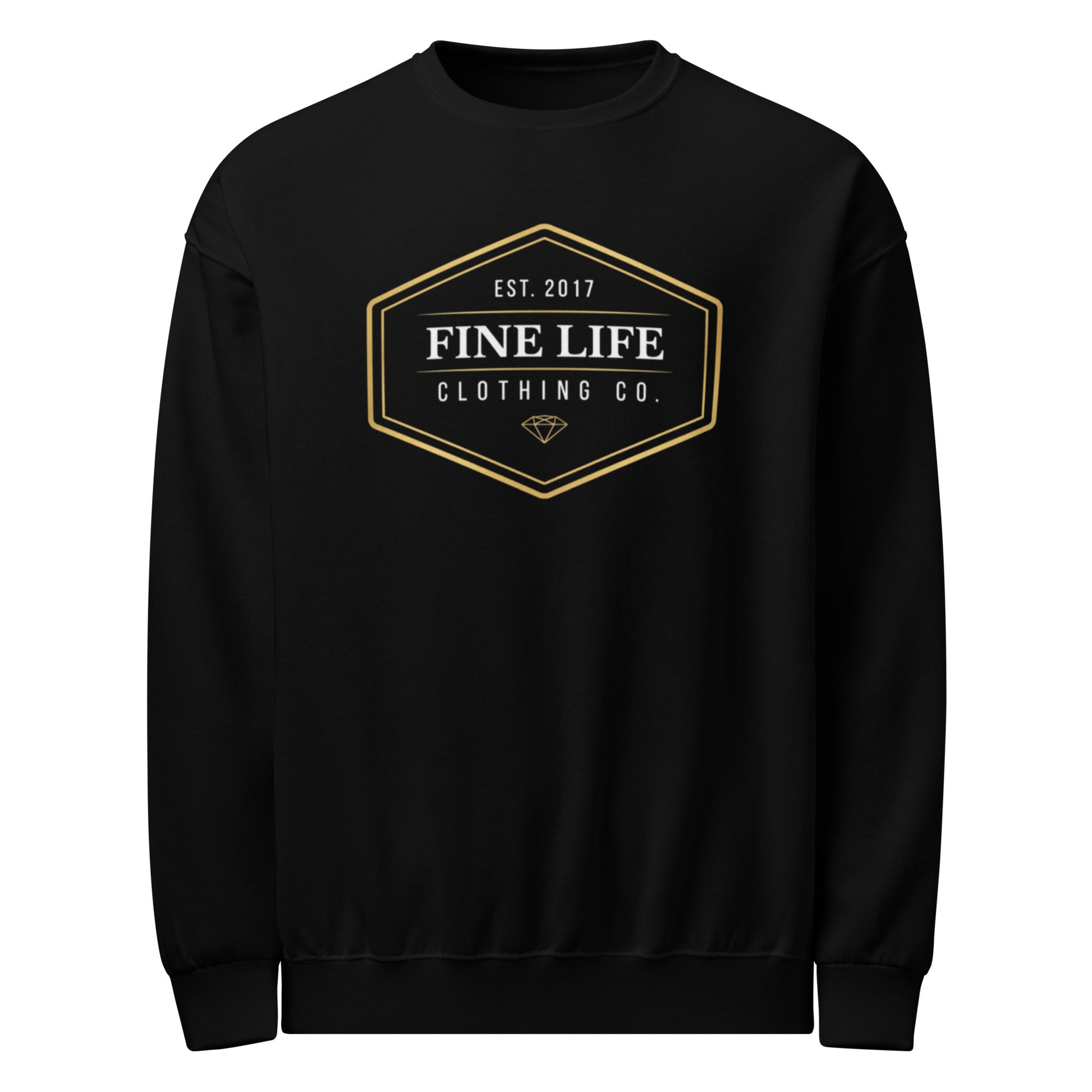 Gold Diamond crew neck sweatshirt front view
Finelife graphic pullover sweatshirt
Rugged lifestyle sweatshirt
Casual gold diamond crew neck