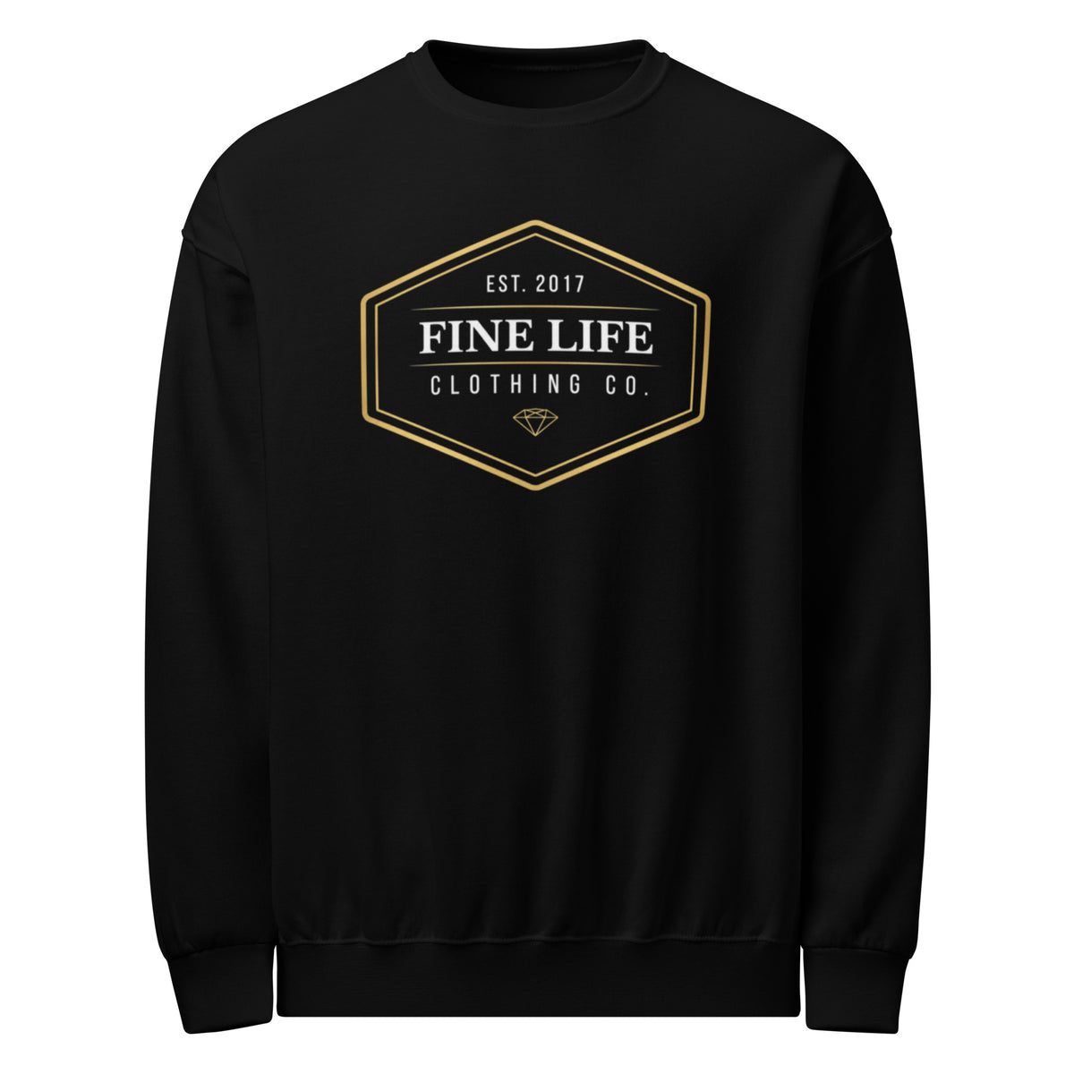 Gold Diamond crew neck sweatshirt front view
Finelife graphic pullover sweatshirt
Rugged lifestyle sweatshirt
Casual gold diamond crew neck