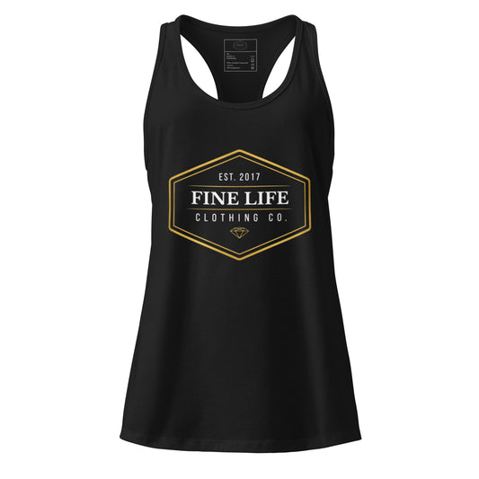 Gold Diamond ladies tank top front view
Finelife women’s graphic lifestyle tank
Women’s rugged outdoor tank top
Casual gold diamond summer tank

