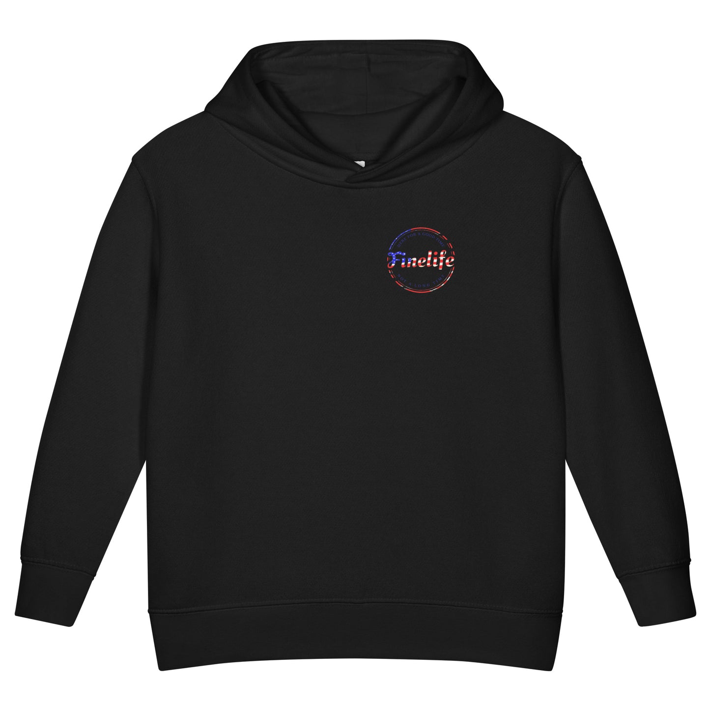 Patriot Good Time toddler hoodie front view
Finelife patriotic toddler graphic hoodie
Kids outdoor lifestyle hoodie
Cozy toddler everyday sweatshir