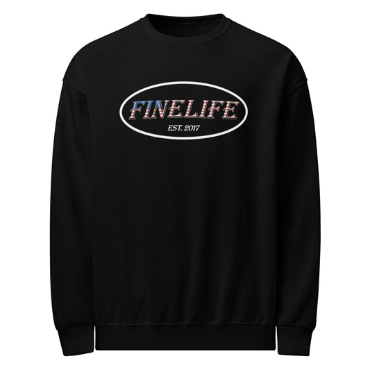 Patriot crew neck sweatshirt front view
Finelife patriotic graphic pullover
Rugged American lifestyle sweatshirt
Casual patriotic crew neck