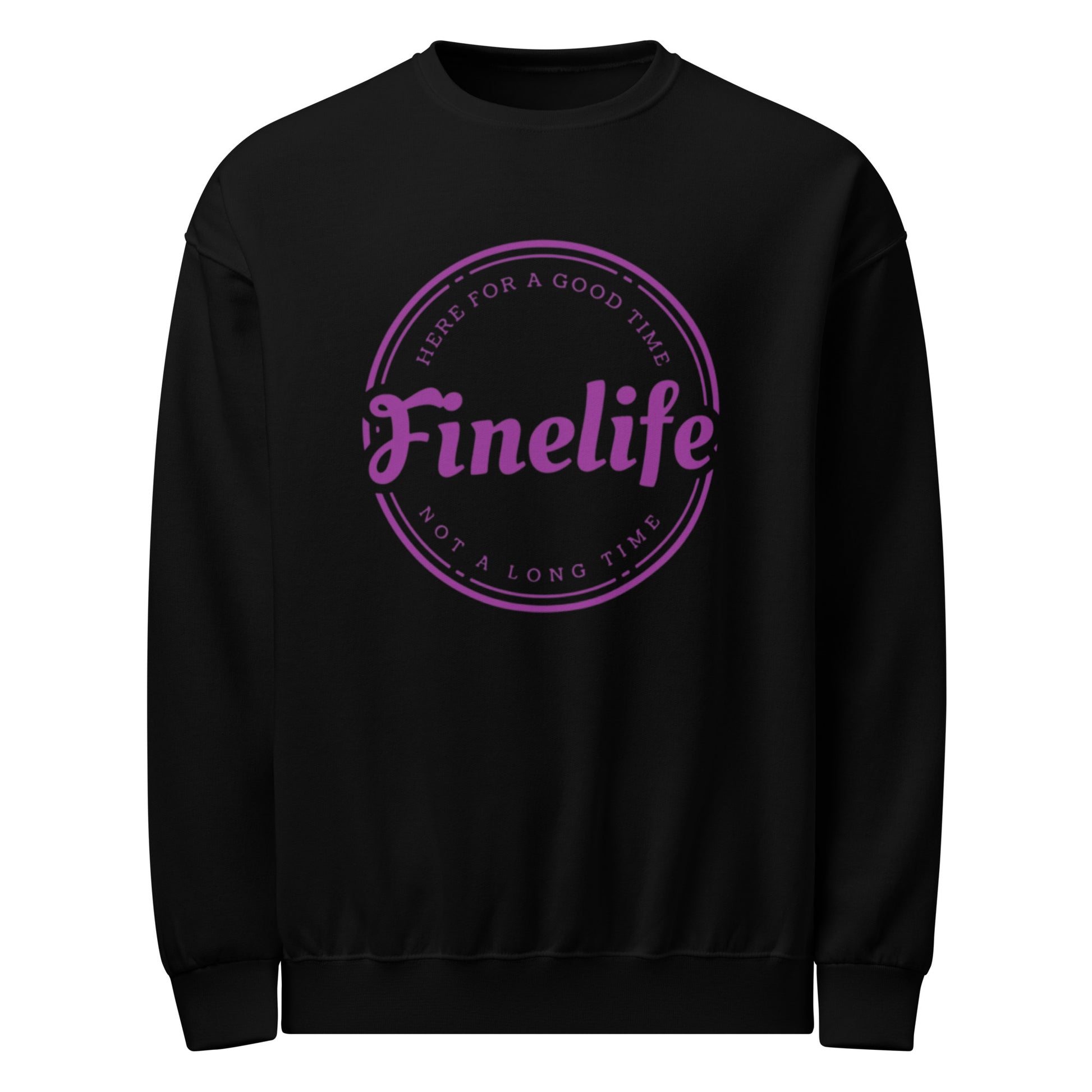 Purple Good Time crew neck sweatshirt front view
Finelife graphic pullover sweatshirt
Casual purple lifestyle sweatshirt
Rugged everyday crew neck