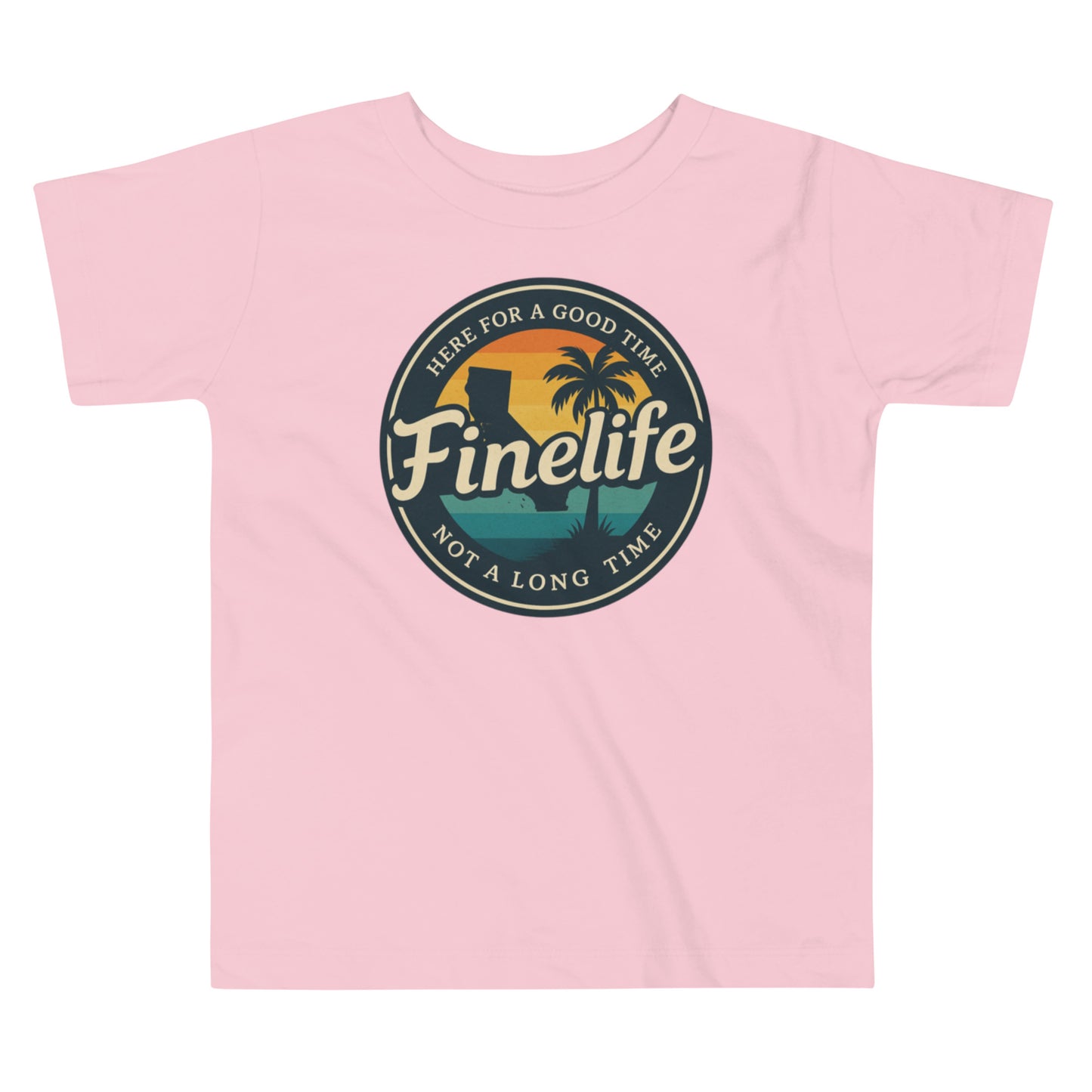 Beach Vibes toddler t-shirt front view
Finelife toddler summer graphic tee
Kids beach lifestyle shirt
Toddler lake day t-shirt
